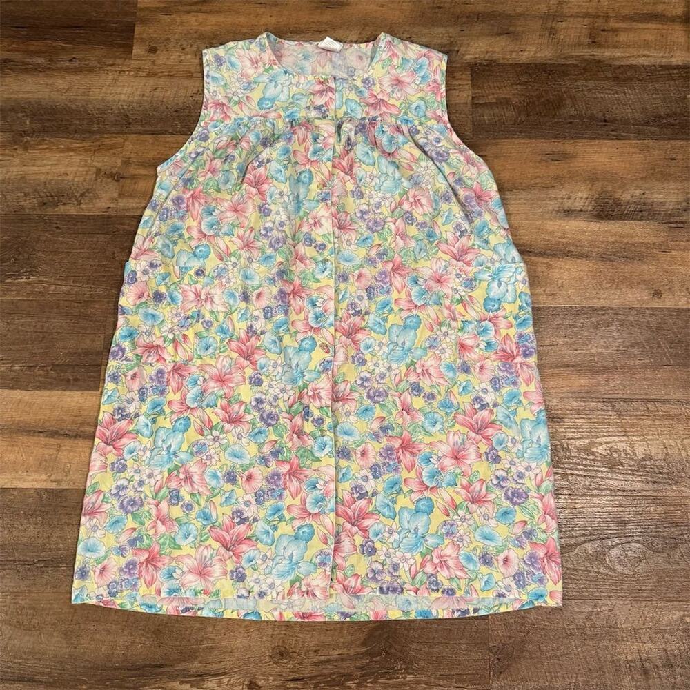 Floral Pastel Sleeveless Nightgown - Multicolor
